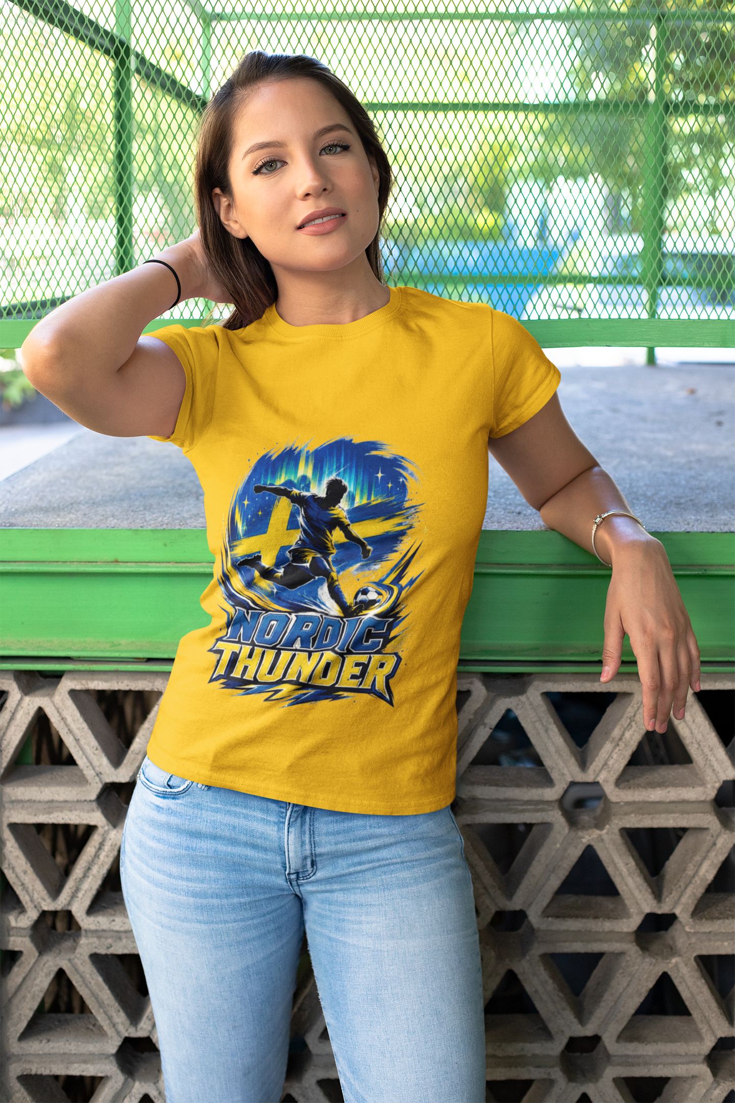 Sweden Nordic Thunder Soccer T-Shirt — Sweden Football Fan Tee