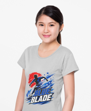 Japan T-Shirt — Blue Blade Soccer Graphic Tee (Red & Blue Starburst)