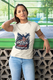 T-Shirt — 'America Is Still Under Construction' Patriotic Eagle Graphic