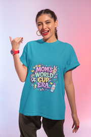 Girls Kids Mom's World Cup Era T‑Shirt — Playful Soccer Mom Tee