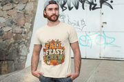 Thanksgiving T-Shirt Fall Feast Crew T-Shirt — Thanksgiving Pumpkin & Leaves Graphic Tee