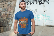 Thanksgiving T-shirt Autumn Made Me Do It T-Shirt — Fall Pumpkin & Leaves Graphic Tee