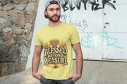 Thanksgiving T-Shirt Blessed Beyond Measure T-Shirt — Fall Harvest Pumpkin & Wheat Tee