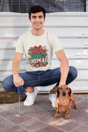 T-Shirt — "Wrap Snack Repeat" Christmas Graphic Tee