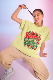 T-Shirt — "Wrapped in Chaos" Holiday Graphic Tee