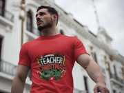 Teacher Christmas Crew T-Shirt — Holiday School Staff Tee with Santa Hat & Pencils