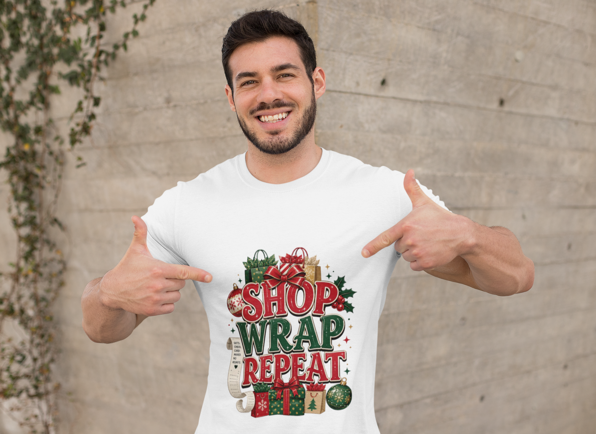 Christmas 'Shop Wrap Repeat' T-Shirt