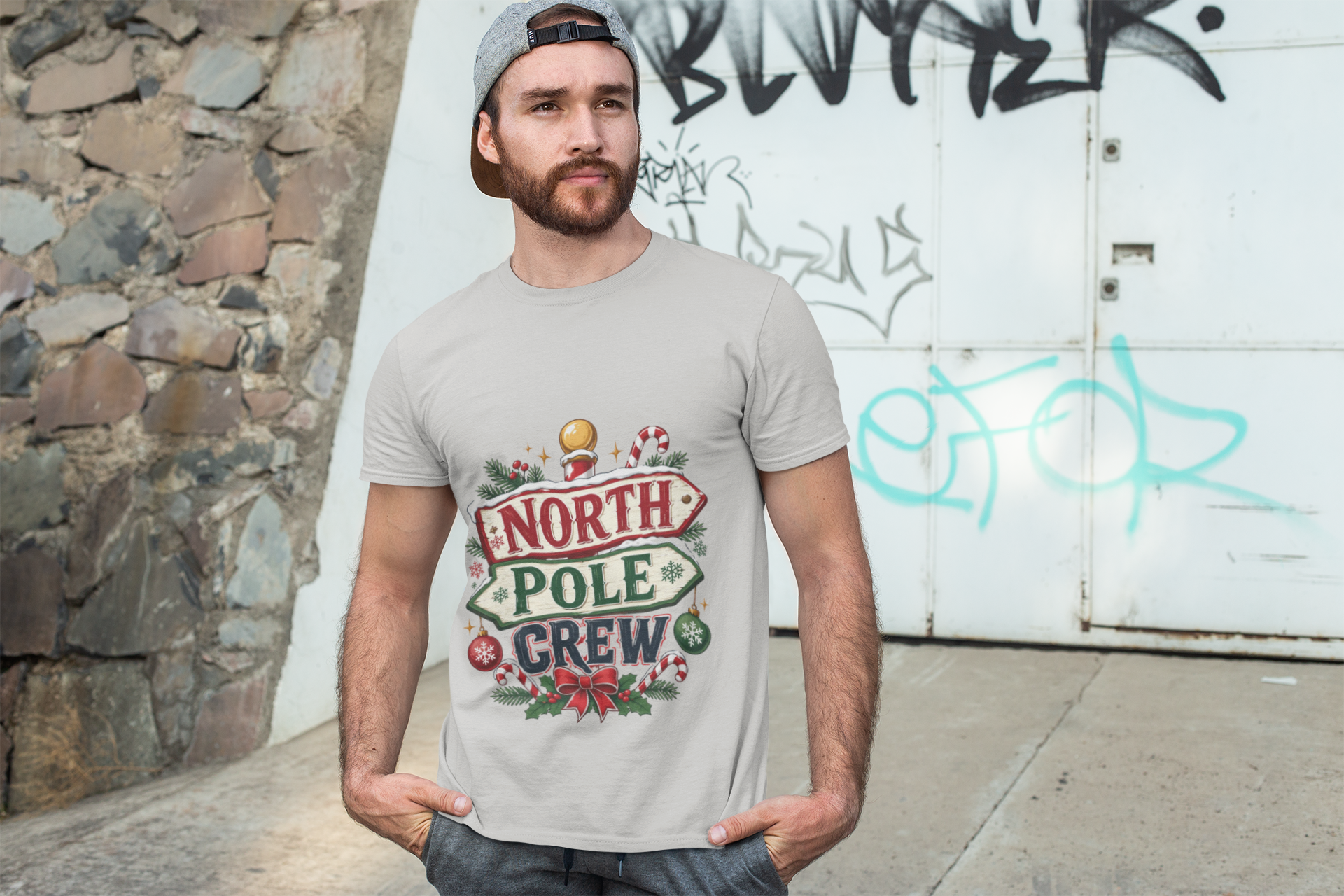 T-Shirt — North Pole Crew Christmas Holiday Graphic Tee
