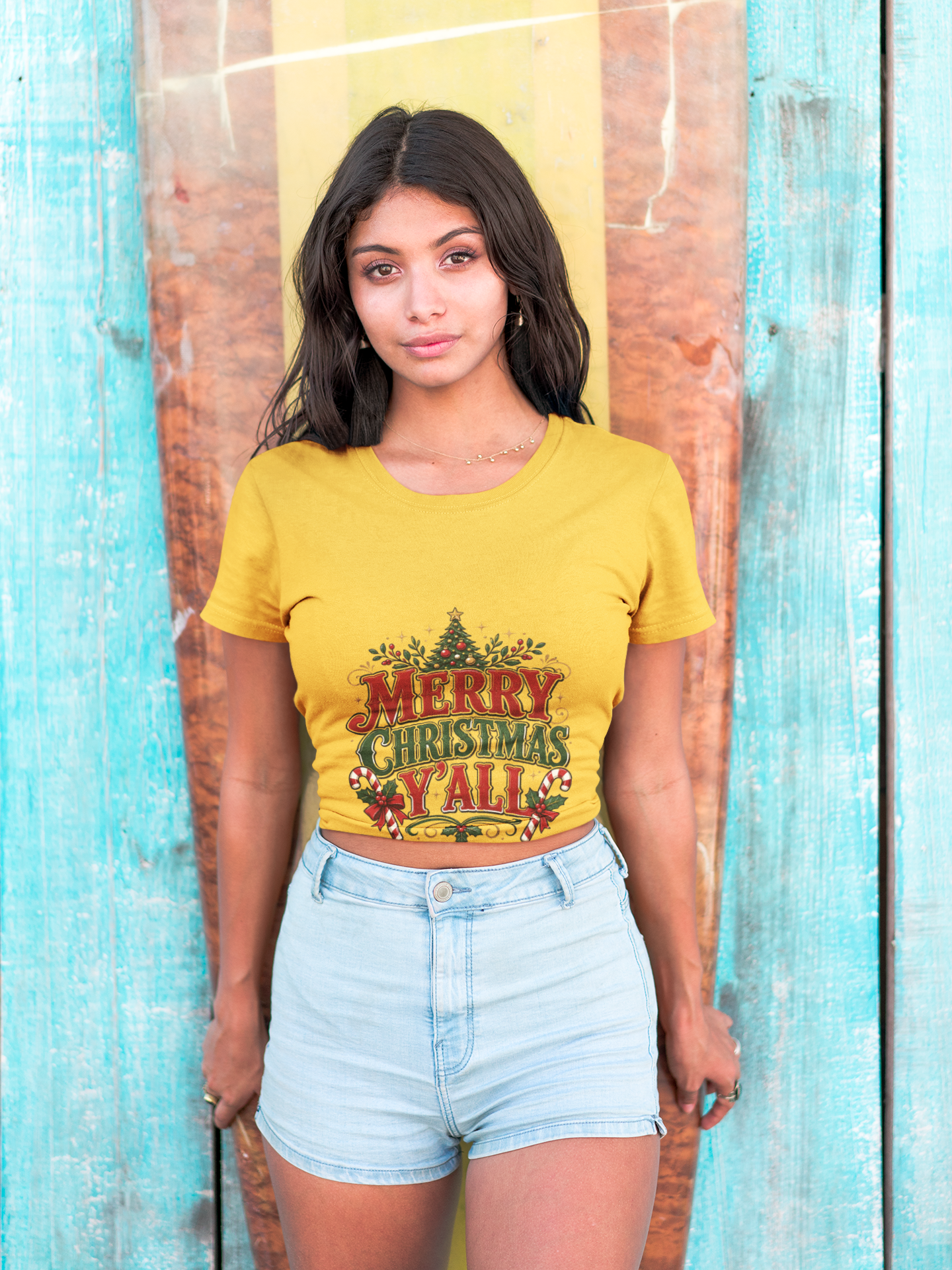 Merry Christmas Y'all T-Shirt — Festive Holiday Tree Tee
