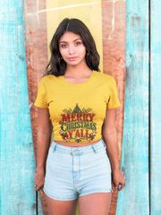 Merry Christmas Y'all T-Shirt — Festive Holiday Tree Tee