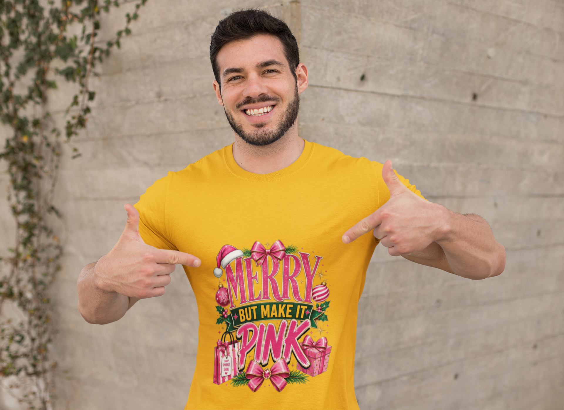 Christmas T-Shirt — "Merry But Make It Pink" Holiday Tee