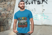 Lights Camera Christmas T-Shirt — Retro Marquee Holiday Tee