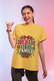 Holly Days Family Club T‑Shirt — Festive Christmas Holiday Tee