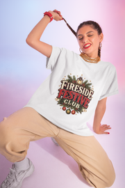Fireside Festive Club T-Shirt — Cozy Holiday Lantern Graphic Tee