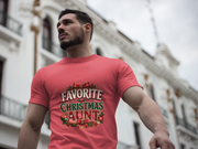 Favorite Christmas Aunt T-Shirt — Festive Holiday Auntie Tee with Bow & Holly