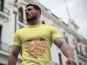 Bows and Mistletoe T-Shirt — Pink Holiday Bow Christmas Tee