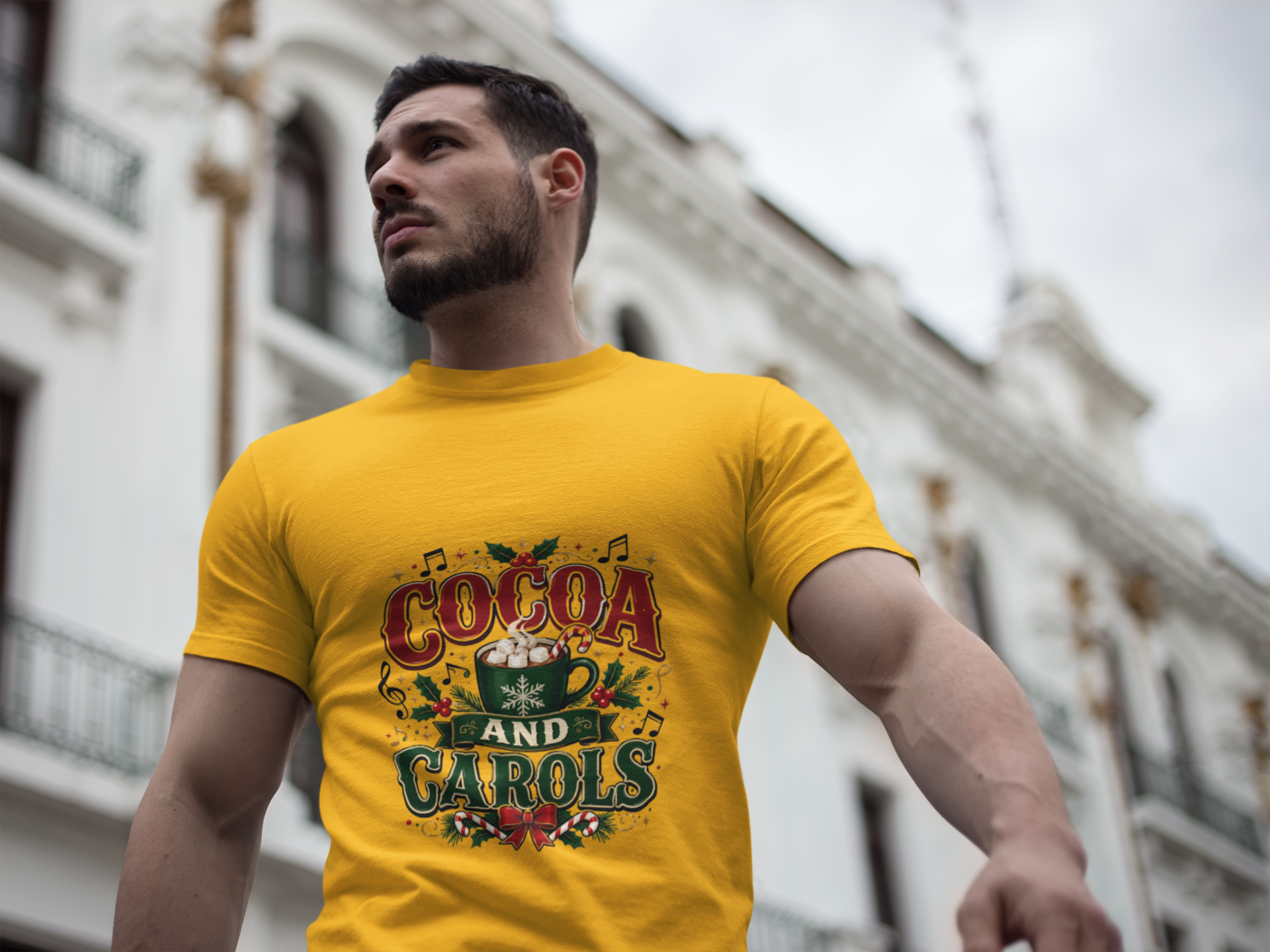 Cocoa and Carols T-Shirt — Cozy Holiday Cocoa Graphic Tee