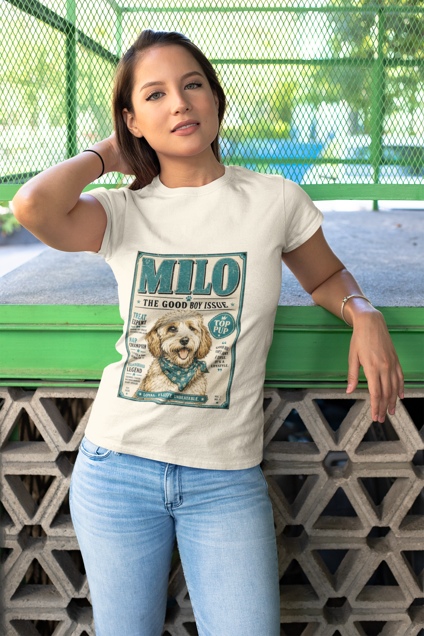 Milo 'The Good Boy Issue' Dog T‑Shirt — Vintage Puppy Magazine Design