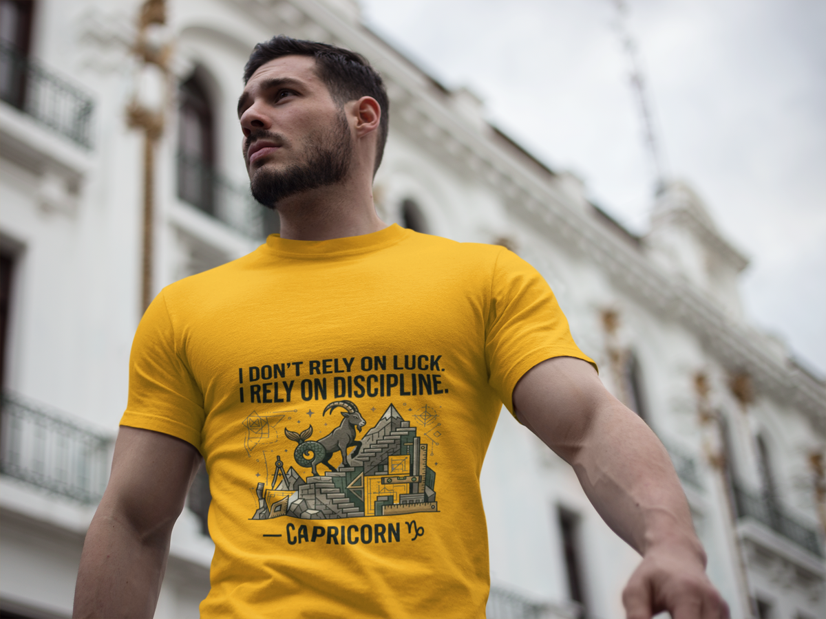 Capricorn Zodiac T‑Shirt — "I Don't Rely on Luck, I Rely on Discipline"
