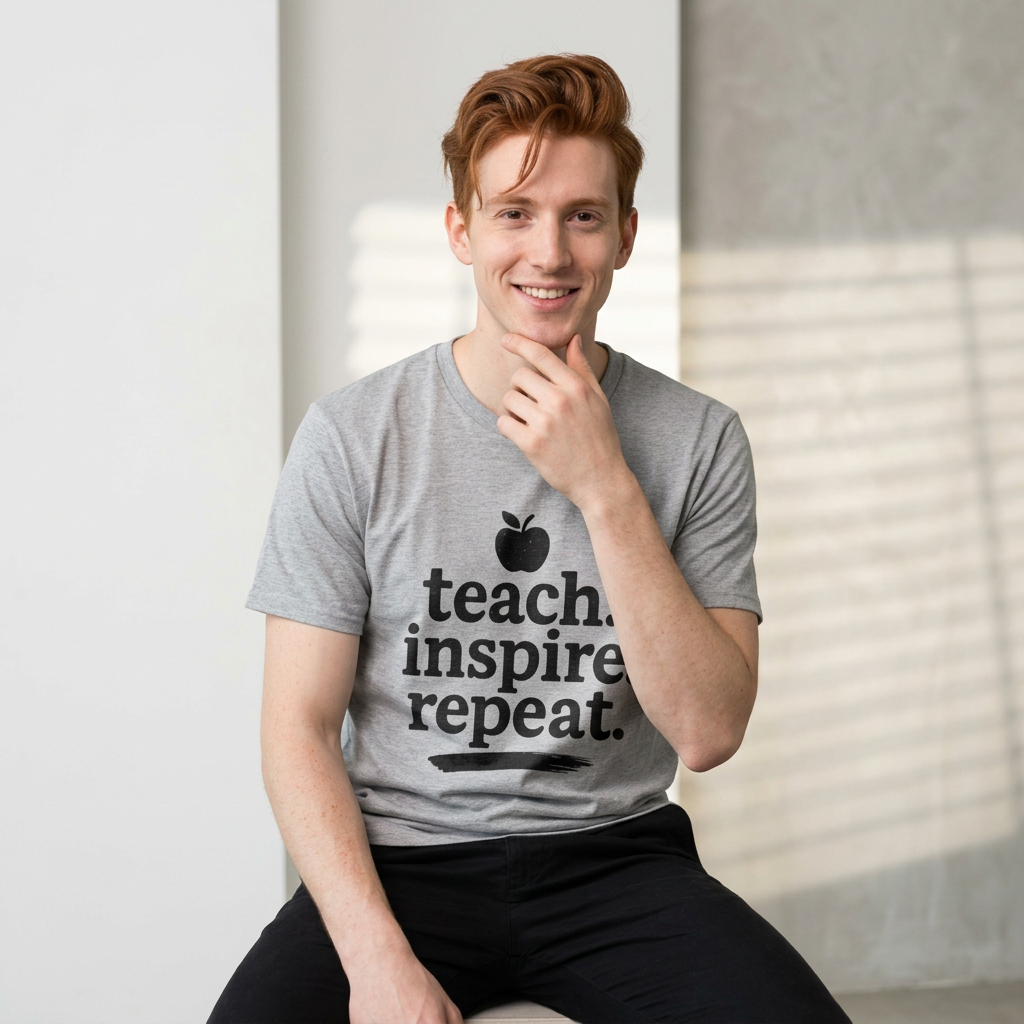 Teach. Inspire. Repeat. T‑Shirt — Teacher Apple Graphic Tee - Trending Now - August 2026 Trends - Everyday T-Shirt