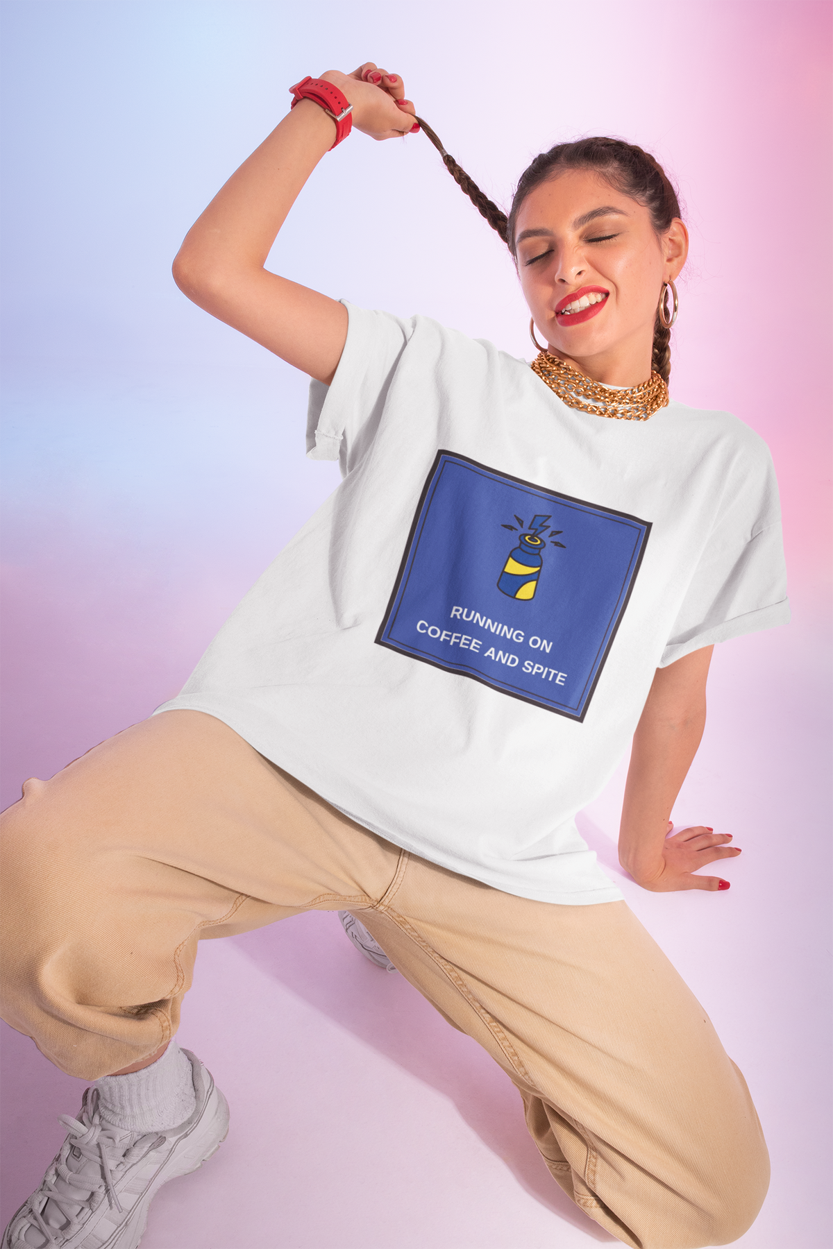 T-Shirt — Running on Coffee and Spite Graphic Tee - Trending Now - August 2026