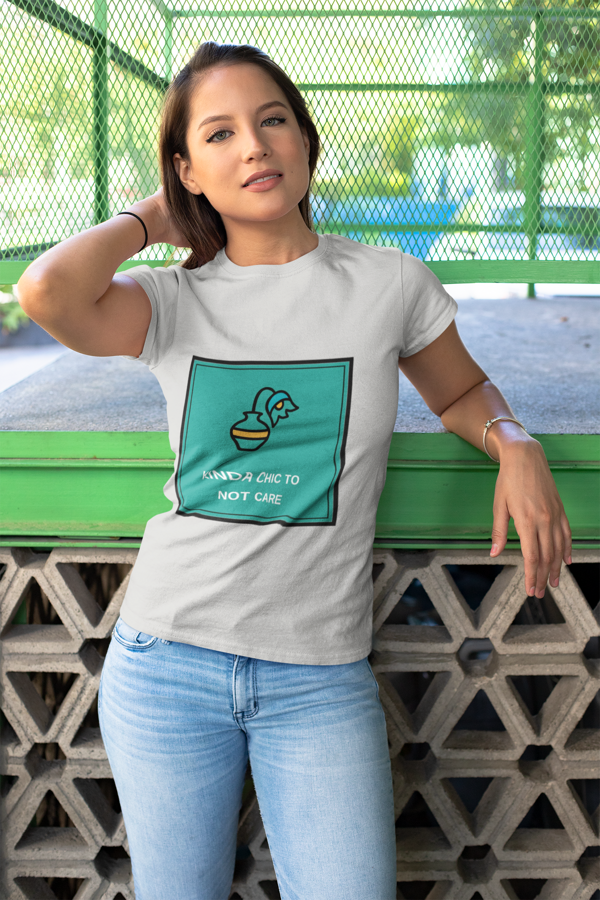 Graphic Tee — "Kinda Chic To Not Care" Minimalist Vase Design - Trending Now - August 2026