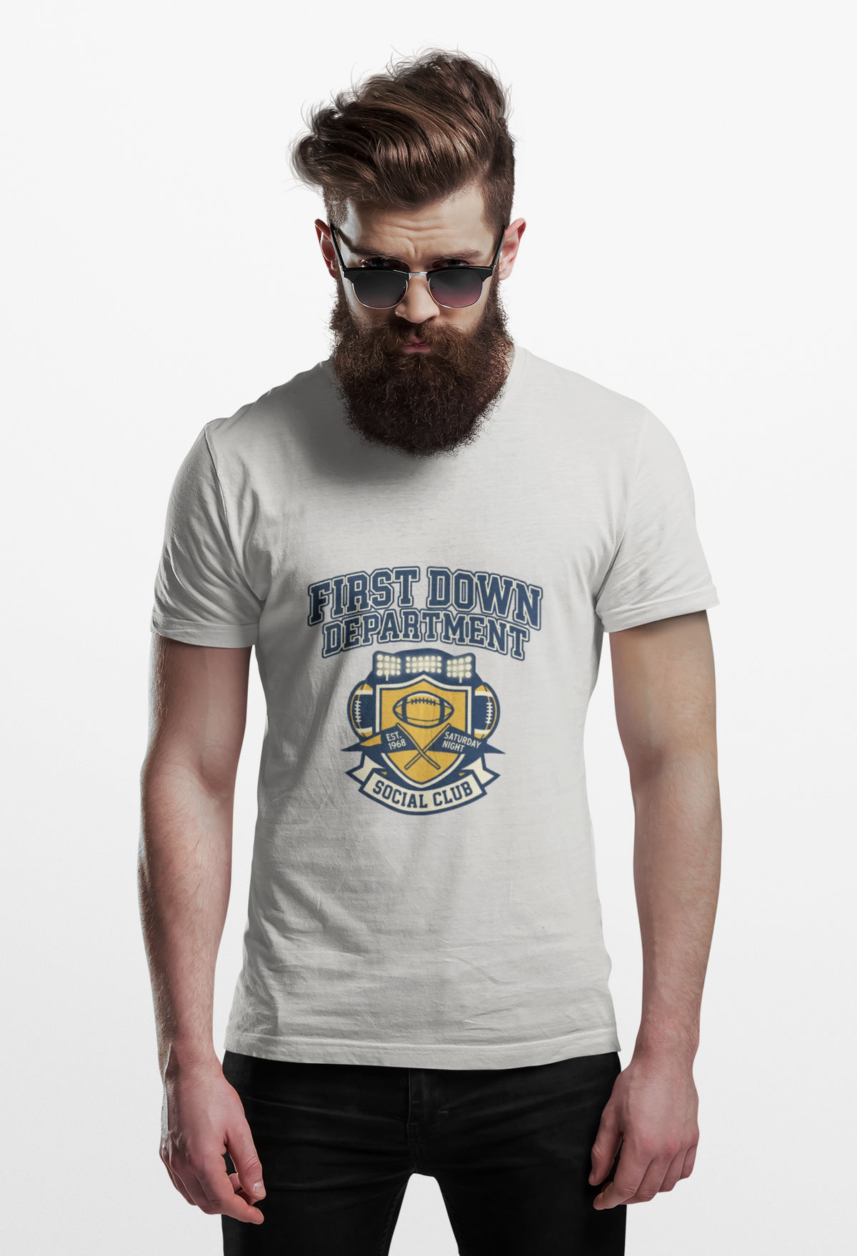 First Down Department Football Crewneck T-Shirt - Trending Now - August 2026