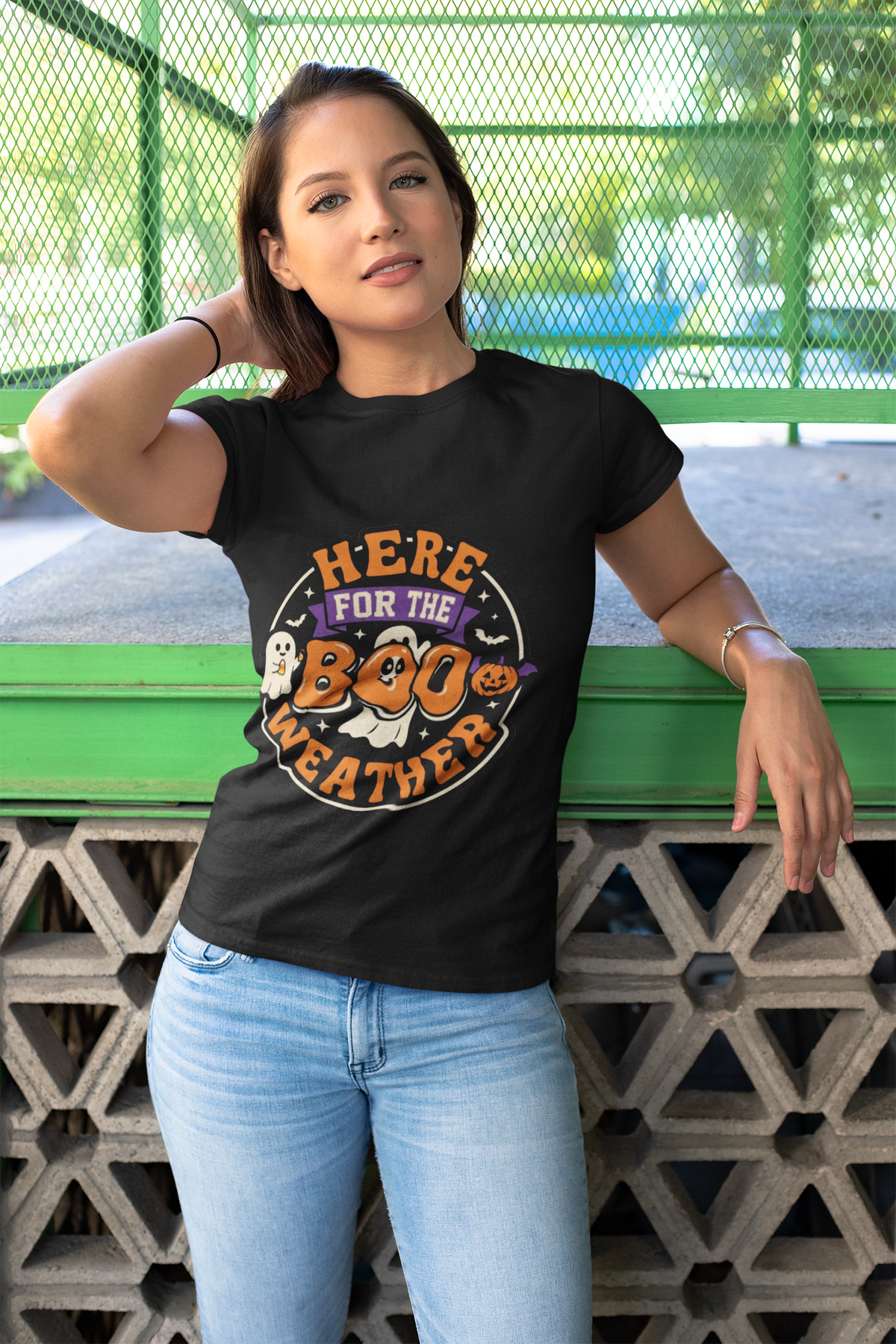Halloween 'Here for the Boo Weather' T-Shirt - Trending Now - August 2026