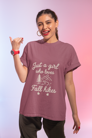 Fall Hike T-Shirt — "Just a Girl Who Loves Fall Hikes" Outdoor Tee - Trending Now - October 2026