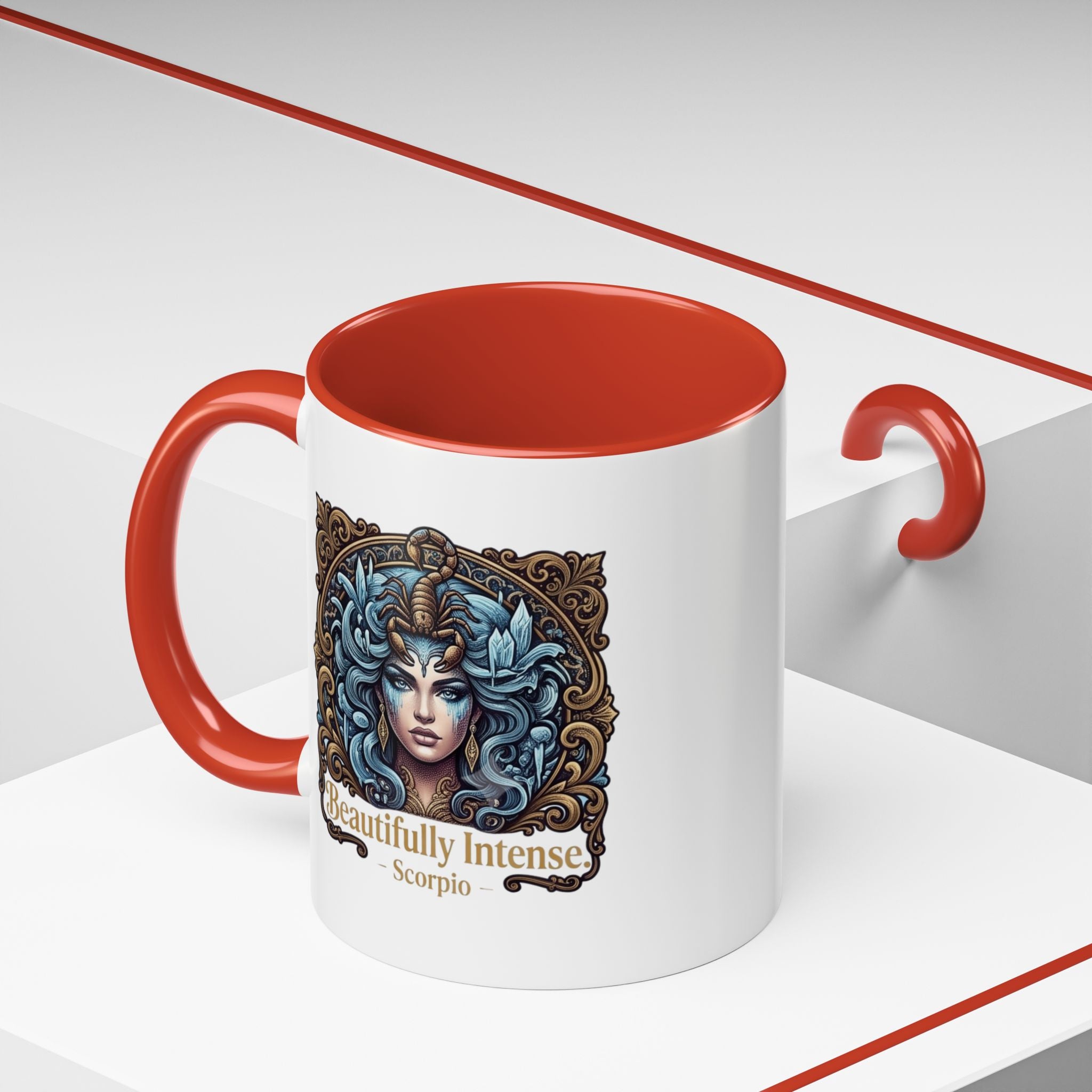 Scorpio Accent Coffee Mug — "Beautifully Intense" Zodiac Design (11/15oz)