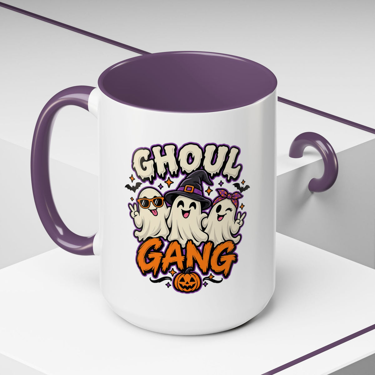 Ghoul Gang Coffee Mug — Cute Halloween Ghosts Accent Mug (11/15oz)