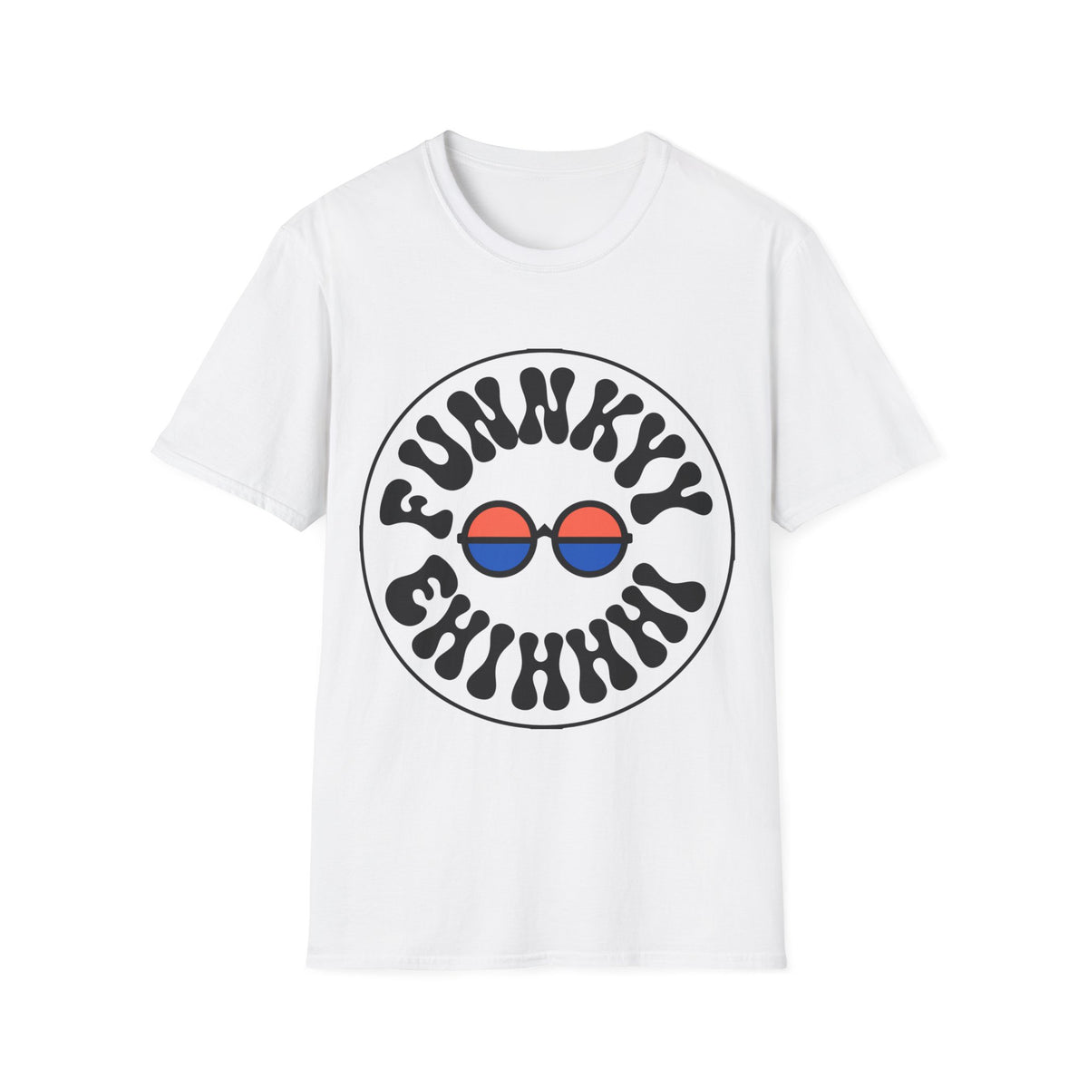 Funky Circle Graphic T-Shirt — Retro Smiley Sunglasses Tee - Trending Now - August 2026