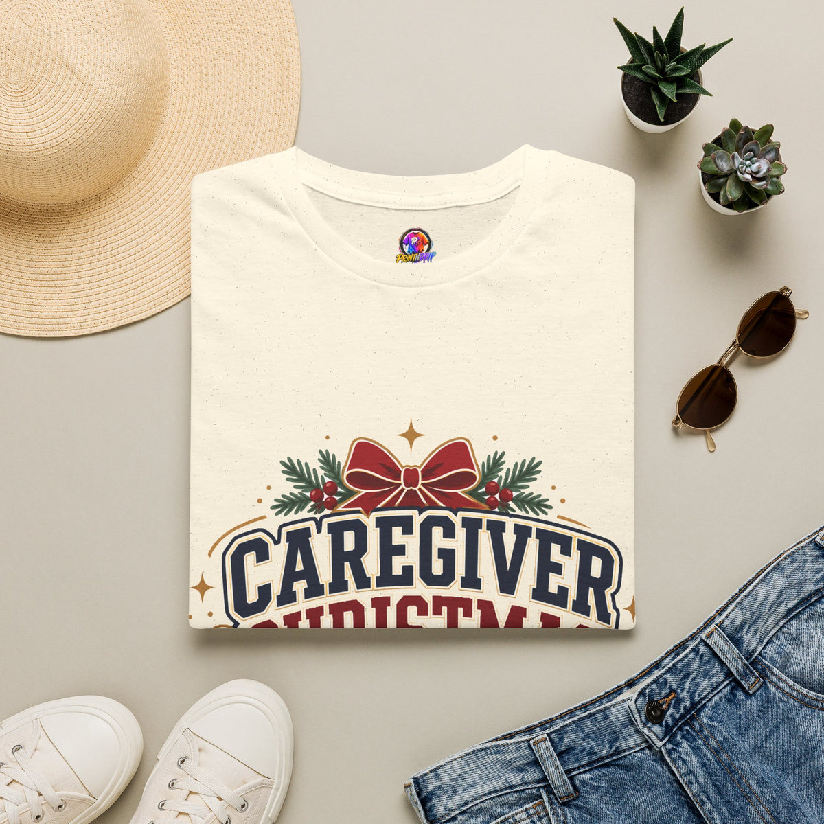 Caregiver Christmas Crew T-Shirt — Holiday Nurse & Caregiver Gift