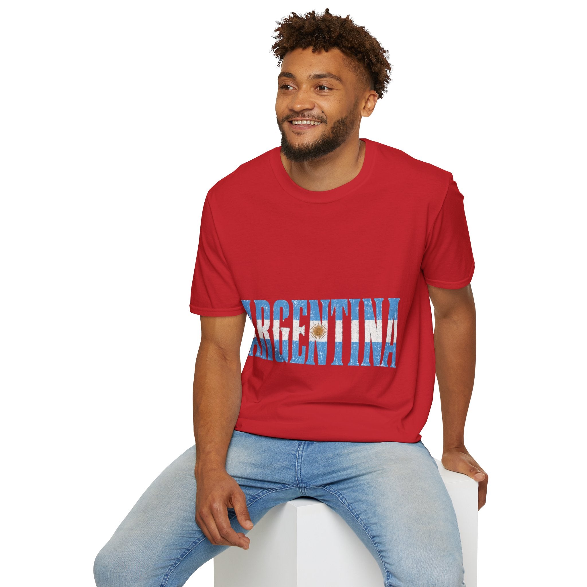 Argentina Beach Vibes T-Shirt — Distressed Blue "ARGENTINA" Graphic