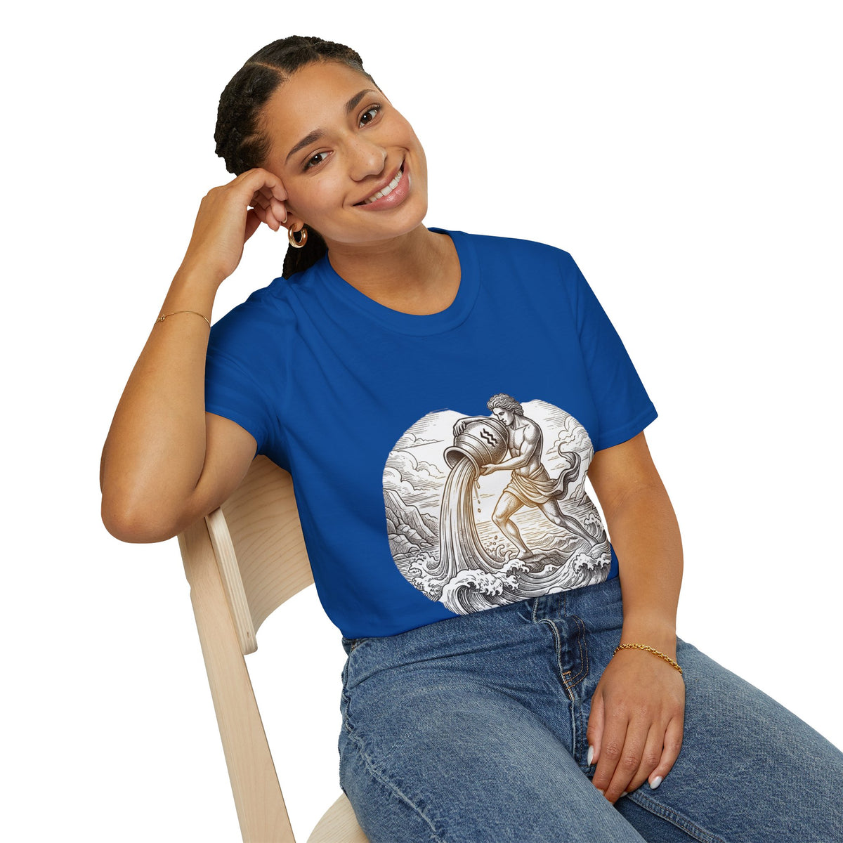 Aquarius Zodiac T-Shirt — Vintage Water Bearer Astrology Tee