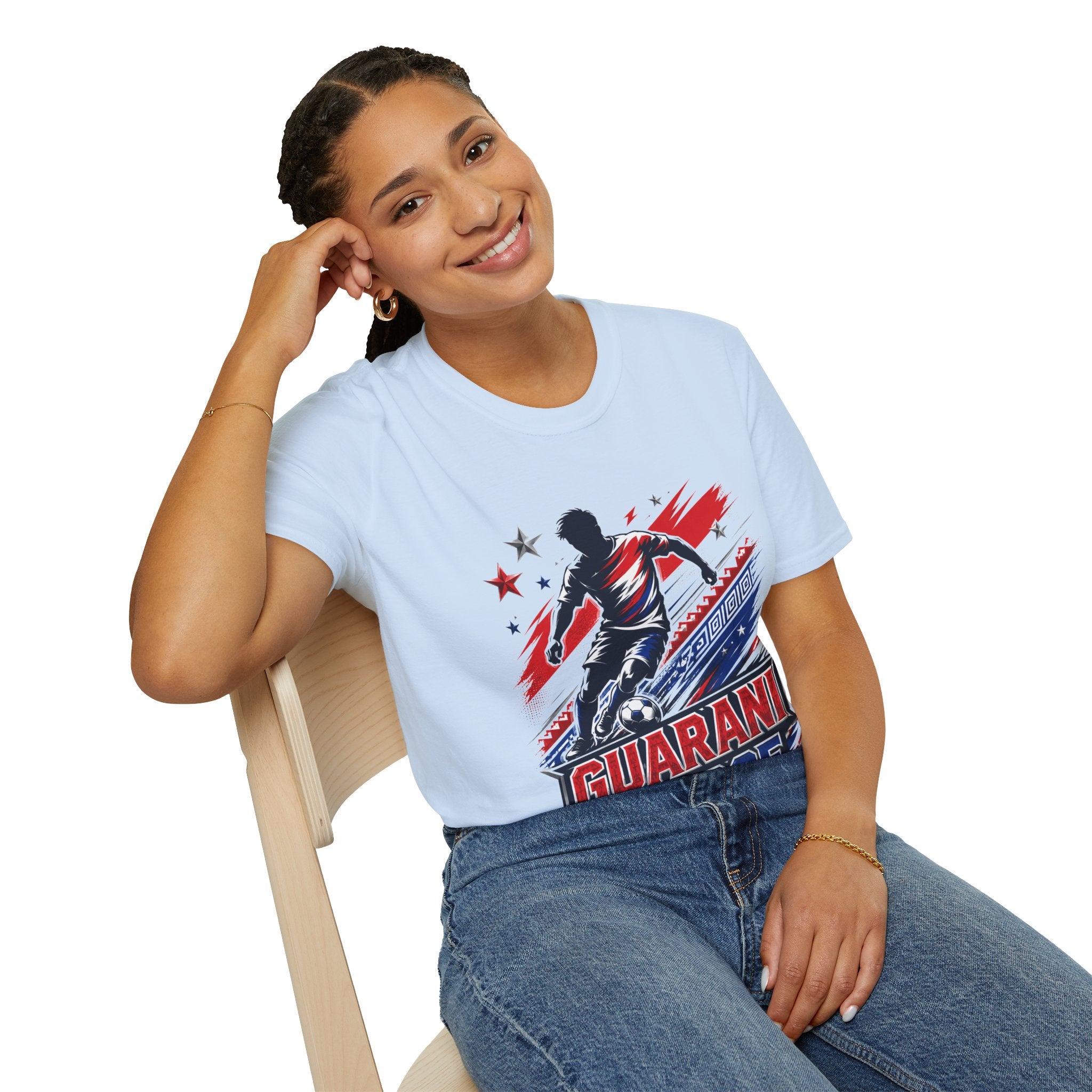 Paraguay Guarani Force Soccer T-Shirt — Red, White & Blue Futbol Fan Tee