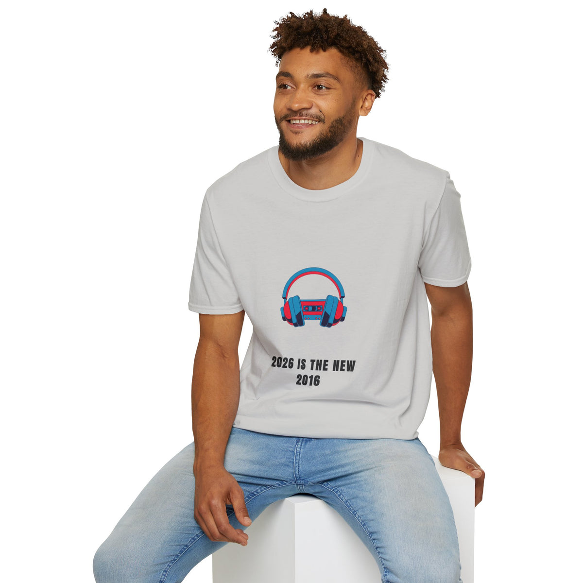 Headphones Graphic T-Shirt — '2023 Is The New 2016' Retro Audio Tee - Trending Now - September 2026