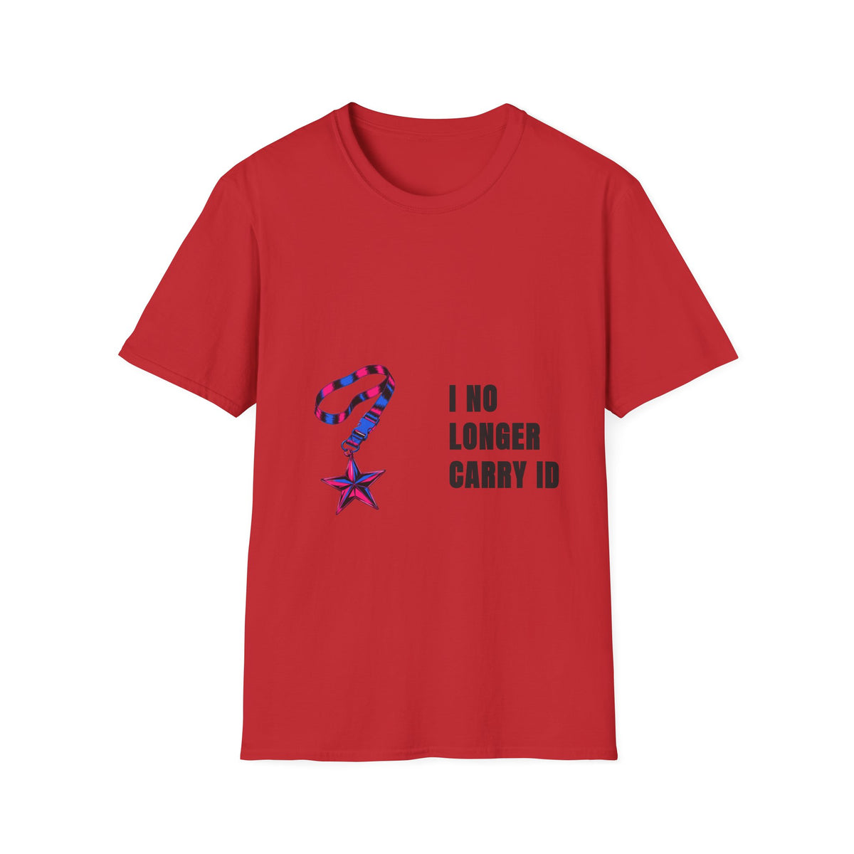 Star Medal I No Longer Carry ID Sassy Statement White Graphic Tee - Trending Now - September 2026