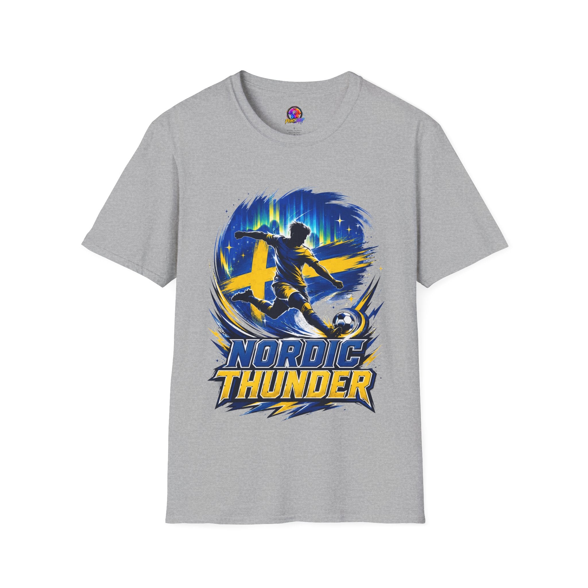 Sweden Nordic Thunder Soccer T-Shirt — Sweden Football Fan Tee
