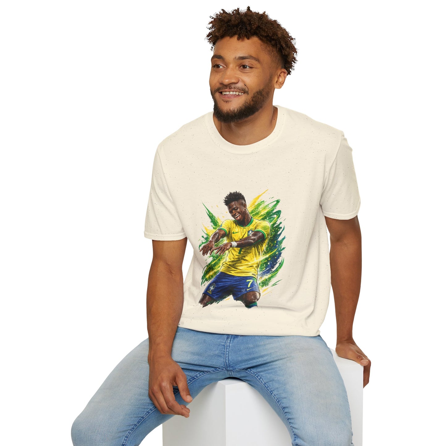 Brazil  Soccer Celebration T-Shirt — Brazilian Football Player Artwork