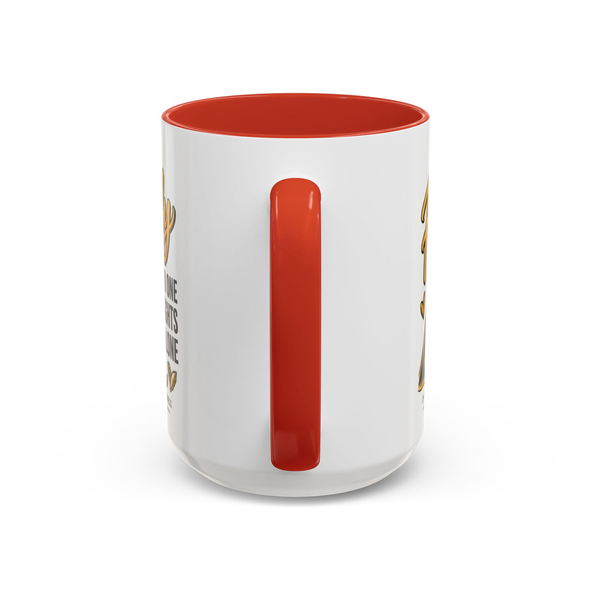 Childhood Cancer Awareness Accent Coffee Mug – "In This Family No One Fights Alone" (11/15oz)