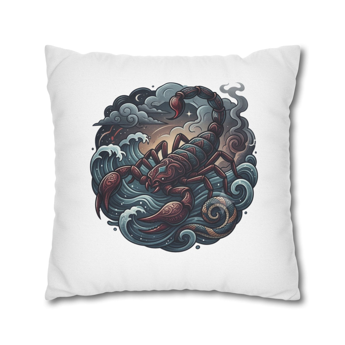Scorpion Wave Decorative Pillowcase — Zodiac Scorpio Throw Pillow Cover