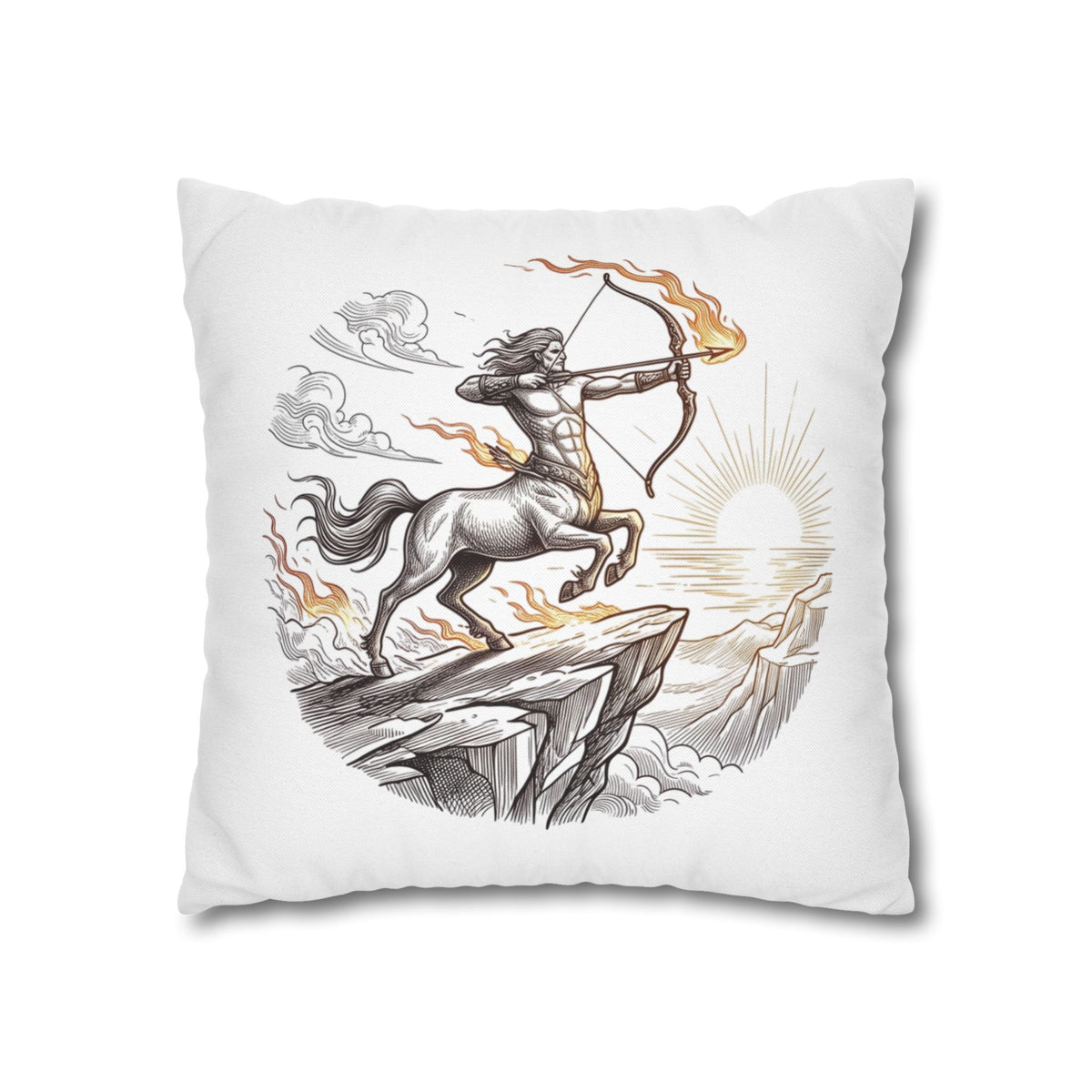 Sagittarius Centaur Archery Throw Pillow - Zodiac Mythology Decorative Pillowcase