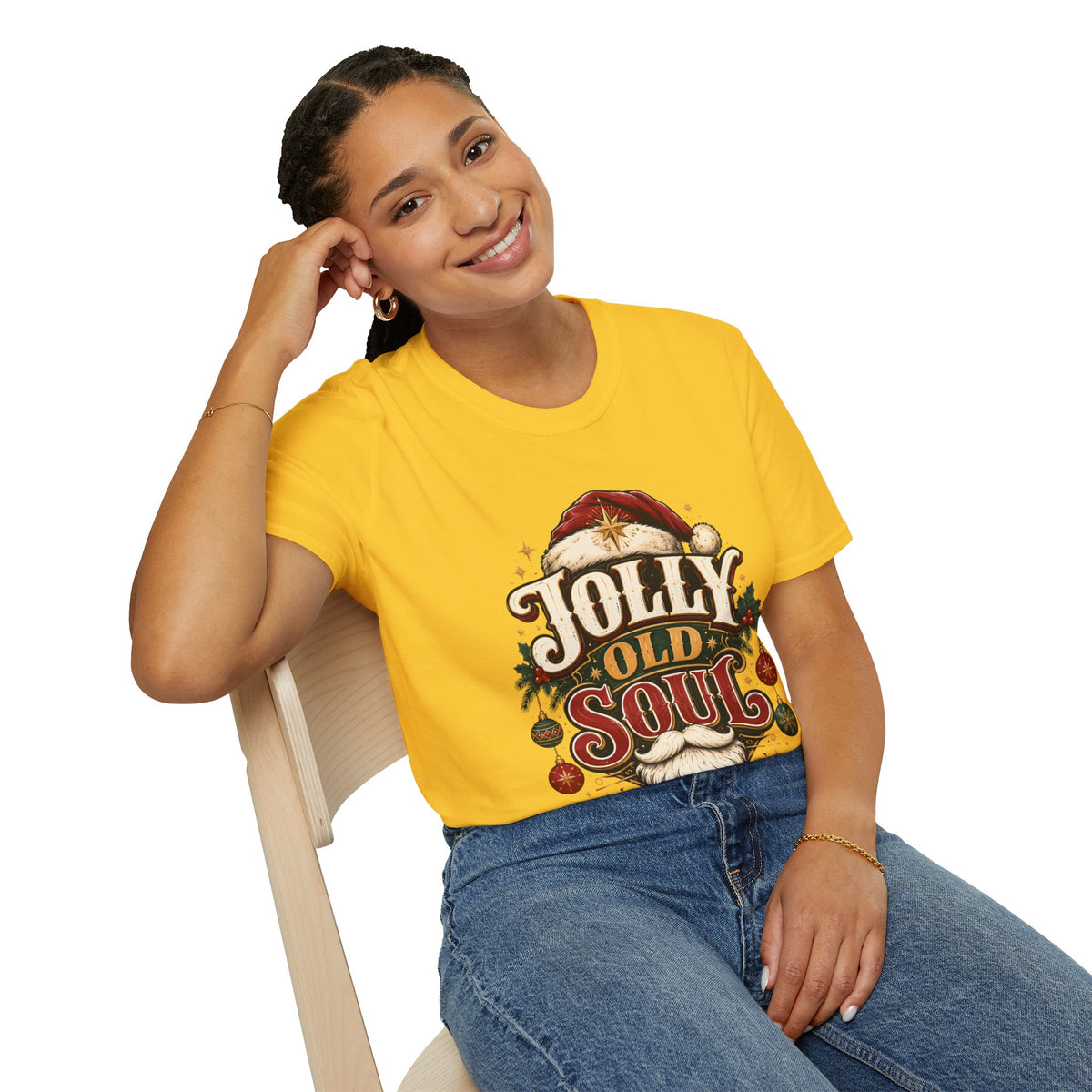 Jolly Old Soul T-Shirt — Vintage Santa Holiday Graphic Tee