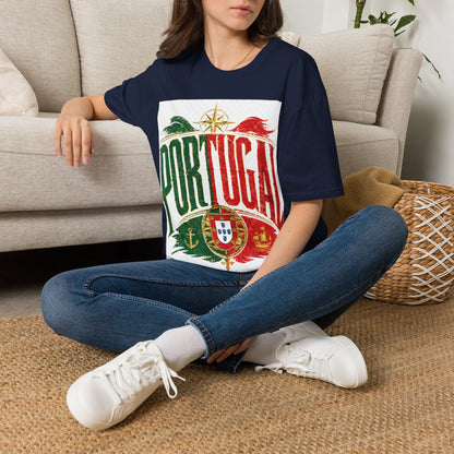 Portugal Vintage Compass T-Shirt — Retro Portuguese Flag Travel Tee