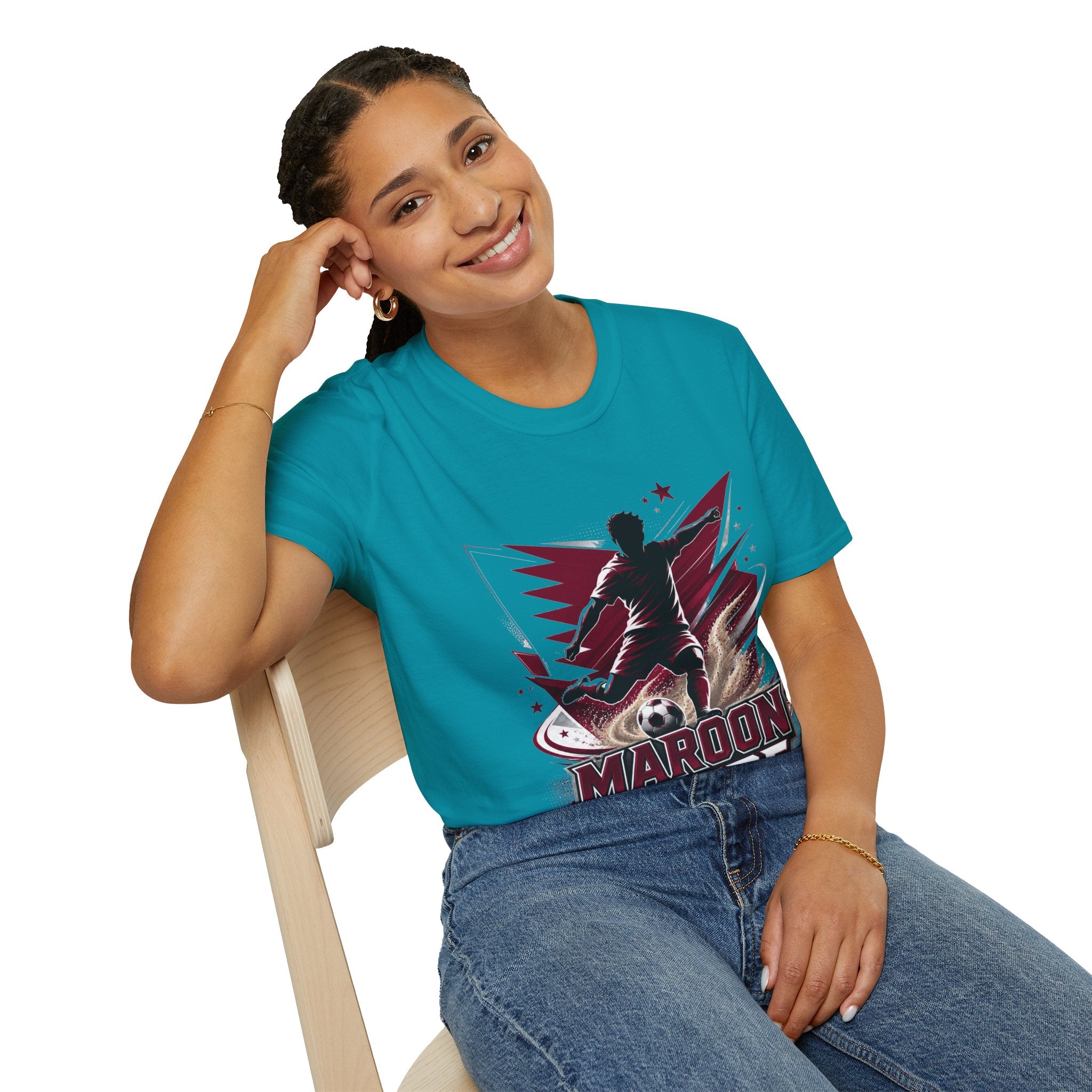 Qatar Maroon Pride Soccer T-Shirt — Silhouette Player Graphic Tee