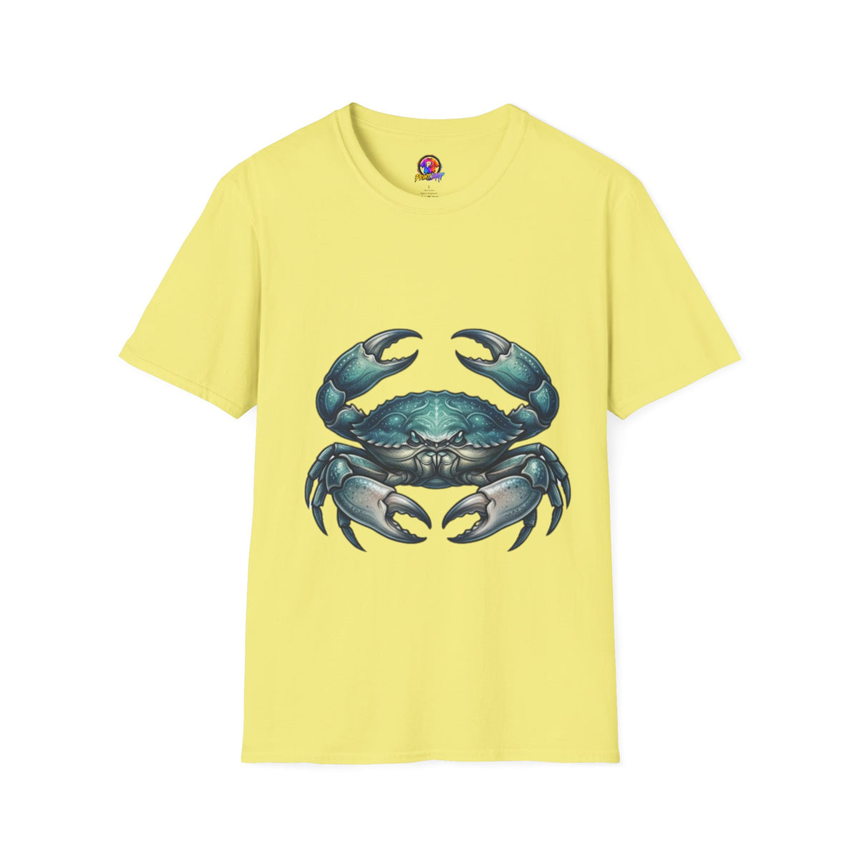Cancer Zodiac Crabby Coastal Tee - Blue Green Crab Graphic T-Shirt