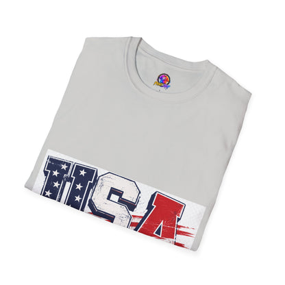 USA Flag Graphic T-Shirt — Patriotic Red White & Blue Tee