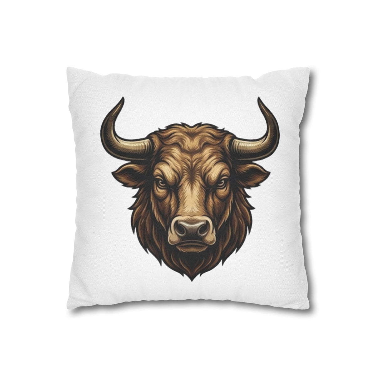 Taurus Bull Head Decorative Pillowcase — Rustic Farmhouse Toss Pillow Cover