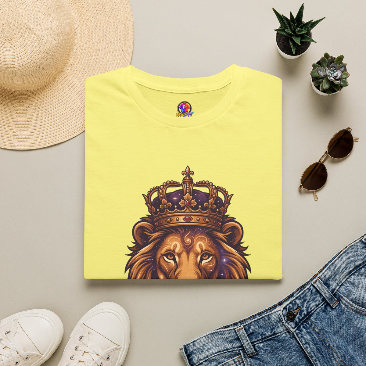 Leo Zodiac Lion T-Shirt — "Born with a Crown in My Soul" Zodiac Graphic Tee